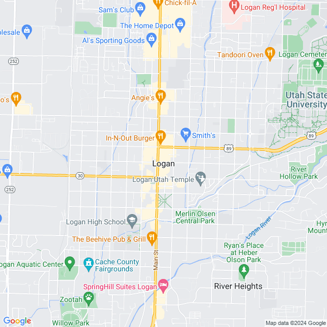 Map of Logan, Utah