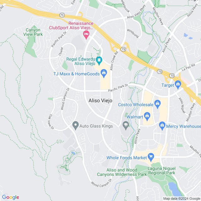 Map of Aliso Viejo, California