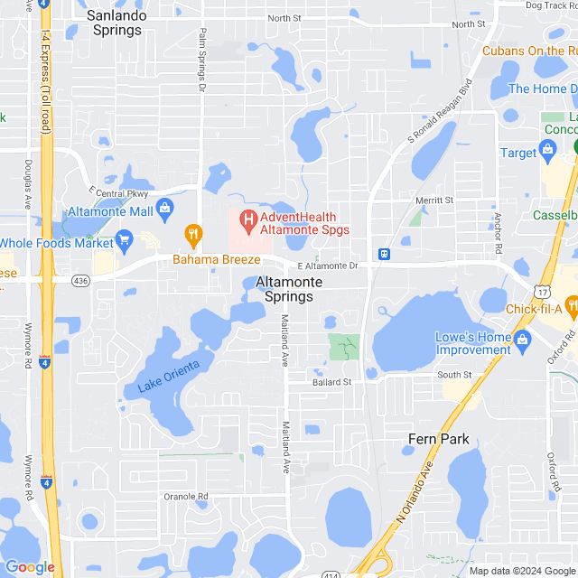 Map of Altamonte Springs, Florida