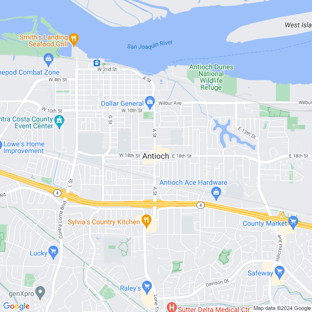 Map of Antioch, California