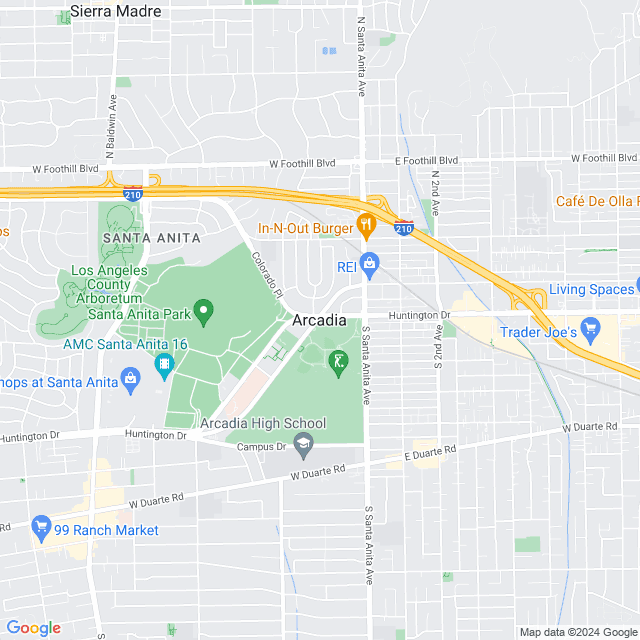Map of Arcadia, California