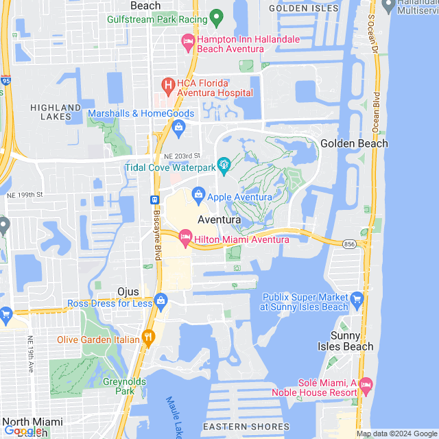 Map of Aventura, Florida
