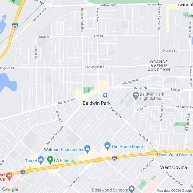 Map of Baldwin Park, California