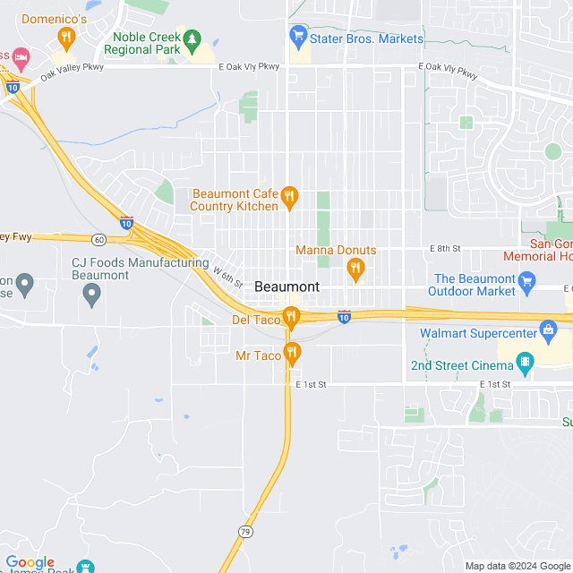 Map of Beaumont, California