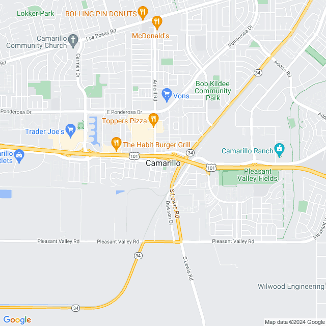 Map of Camarillo, California