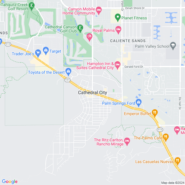 Map of Cathedral City, California
