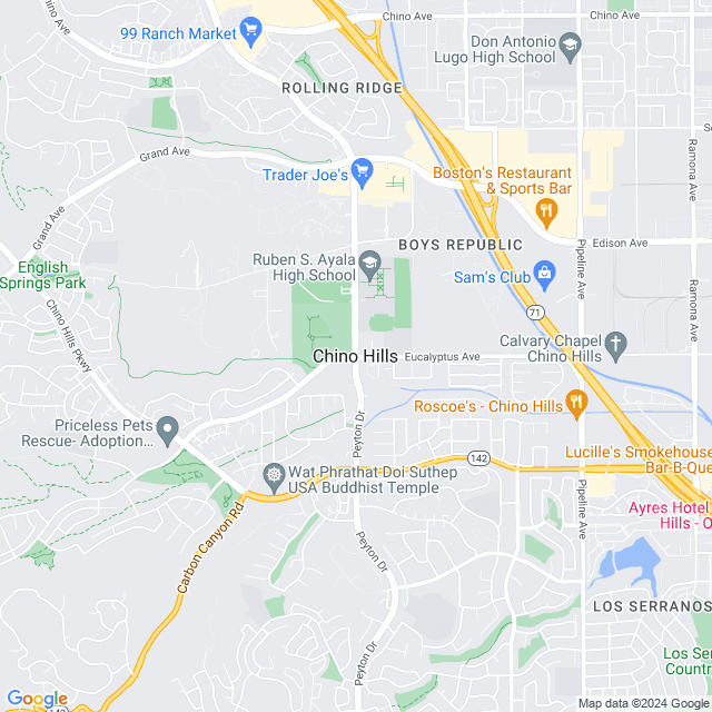 Map of Chino Hills, California