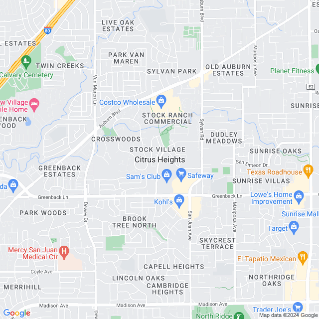Map of Citrus Heights, California