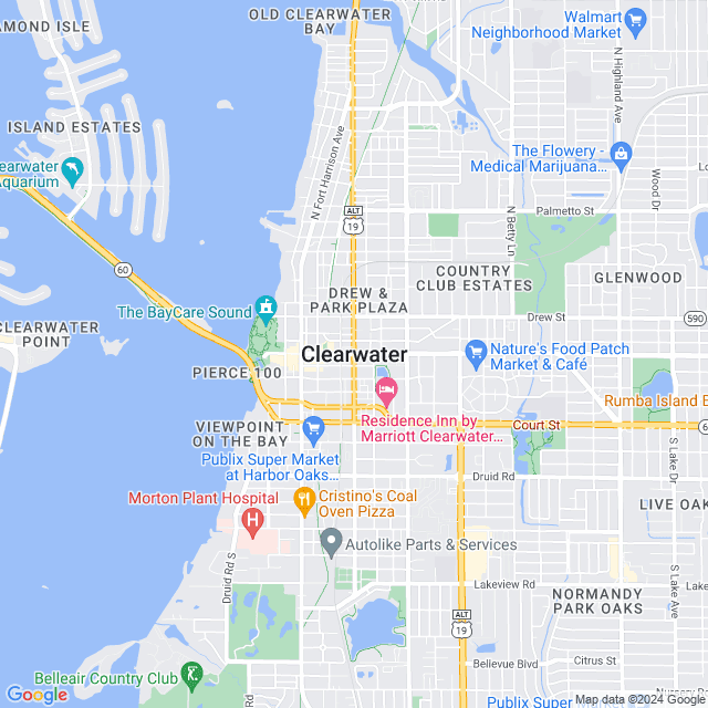 Map of Clearwater, Florida