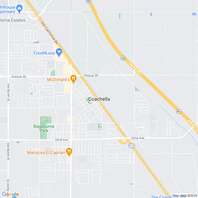 Map of Coachella, California