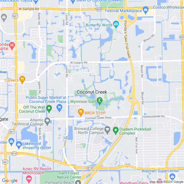 Map of Coconut Creek, Florida