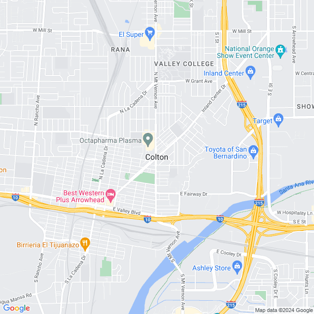 Map of Colton, California