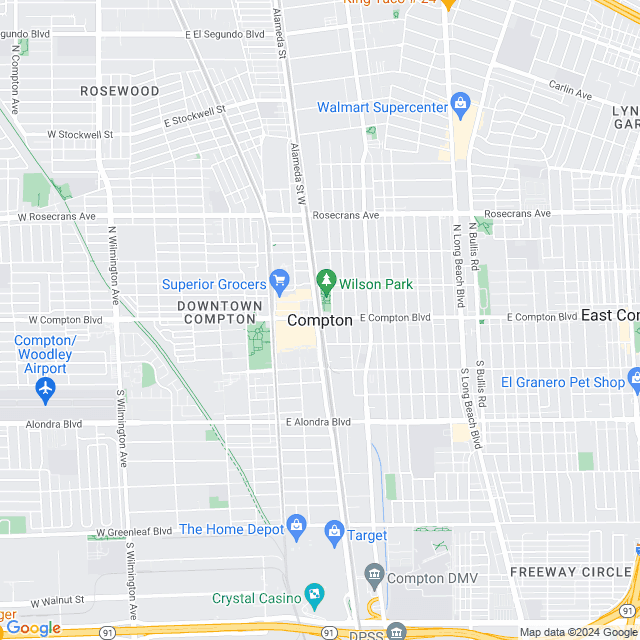 Map of Compton, California