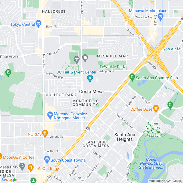 Map of Costa Mesa, California