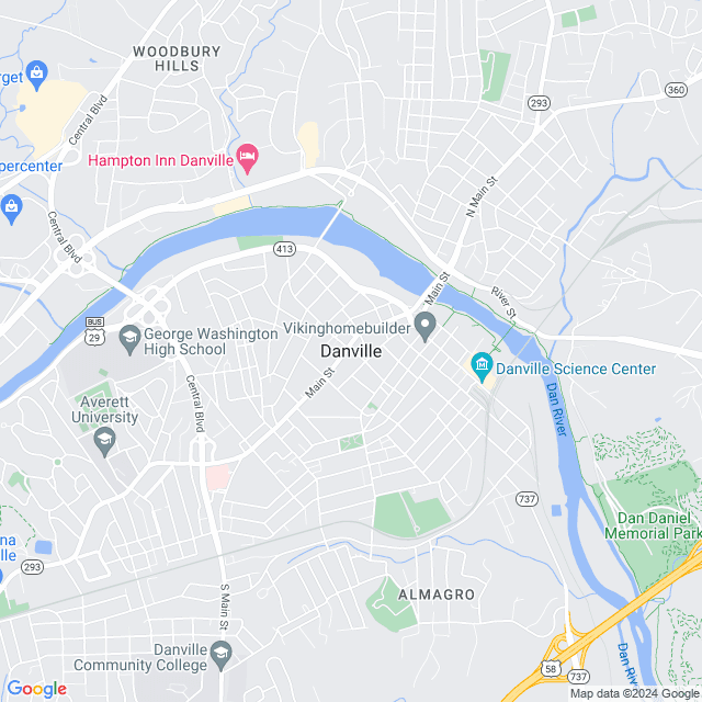 Map of Danville, Virginia