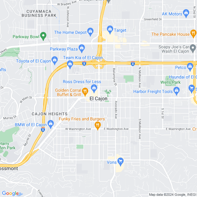 Map of El Cajon, California