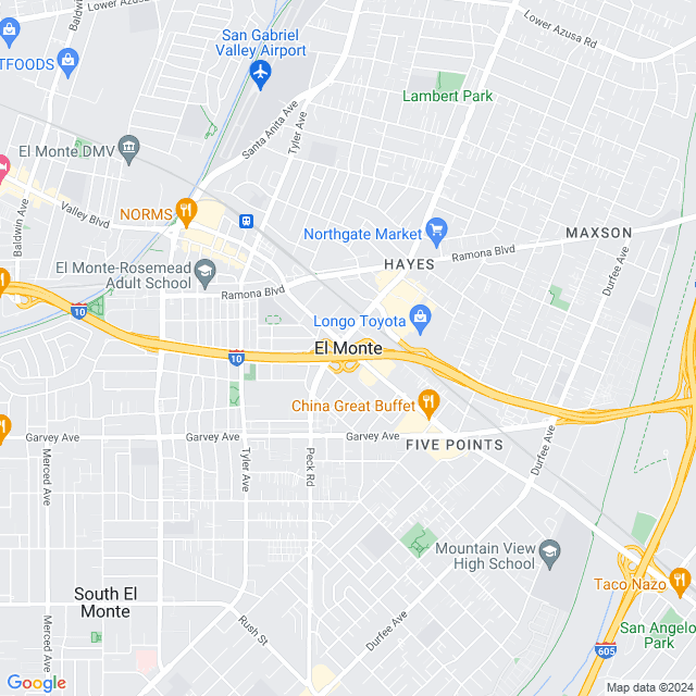 Map of El Monte, California