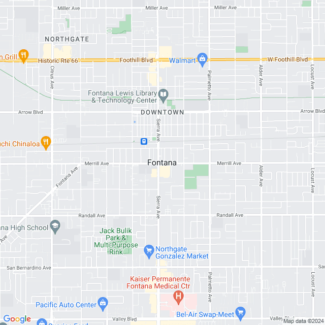 Map of Fontana, California