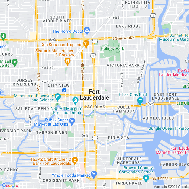 Map of Fort Lauderdale, Florida