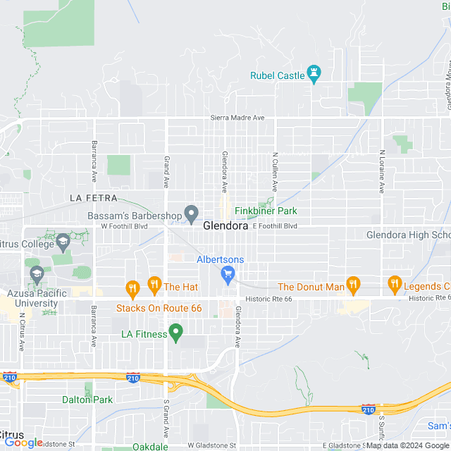Map of Glendora, California