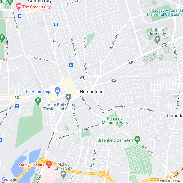 Map of Hempstead, New York