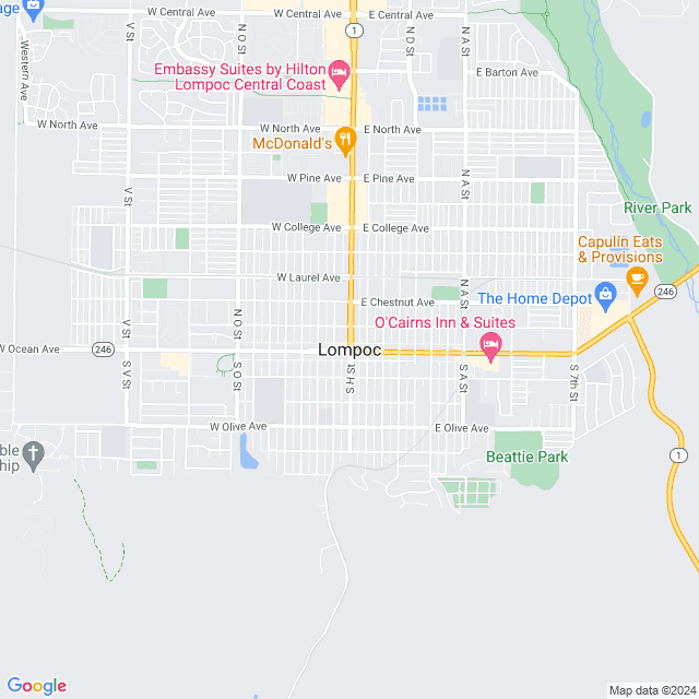 Map of Lompoc, California