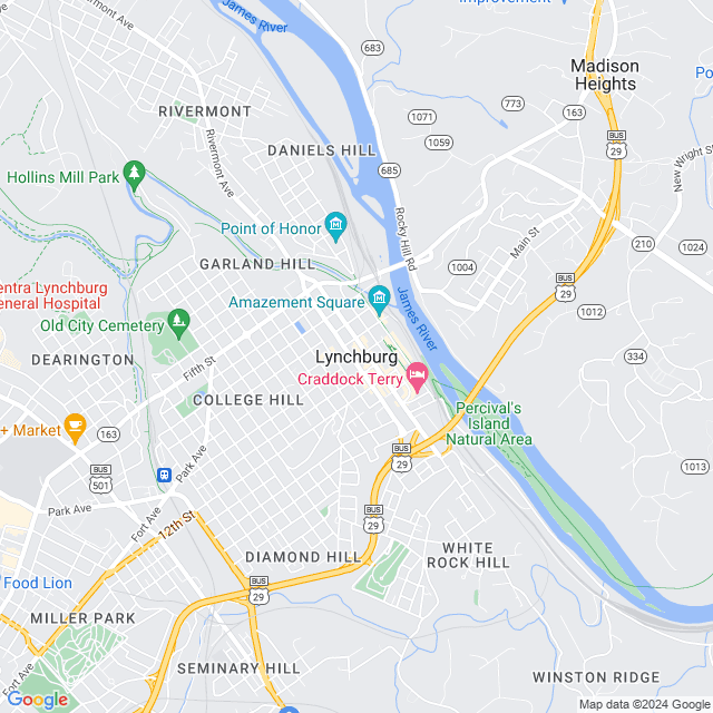 Map of Lynchburg, Virginia