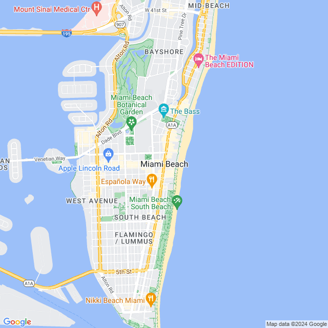Map of Miami Beach, Florida