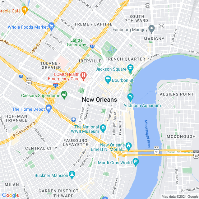 Map of New Orleans, Louisiana