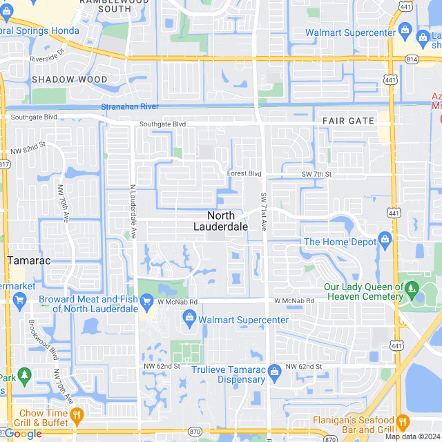 Map of North Lauderdale, Florida