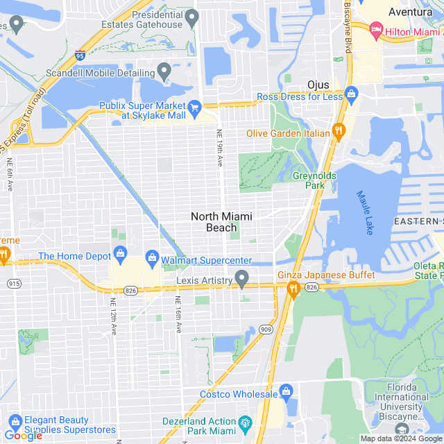 Map of North Miami Beach, Florida