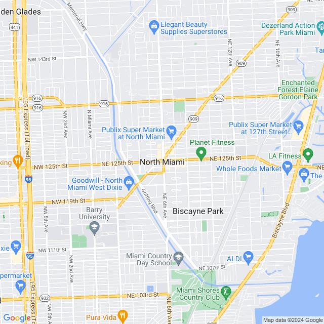 Map of North Miami, Florida