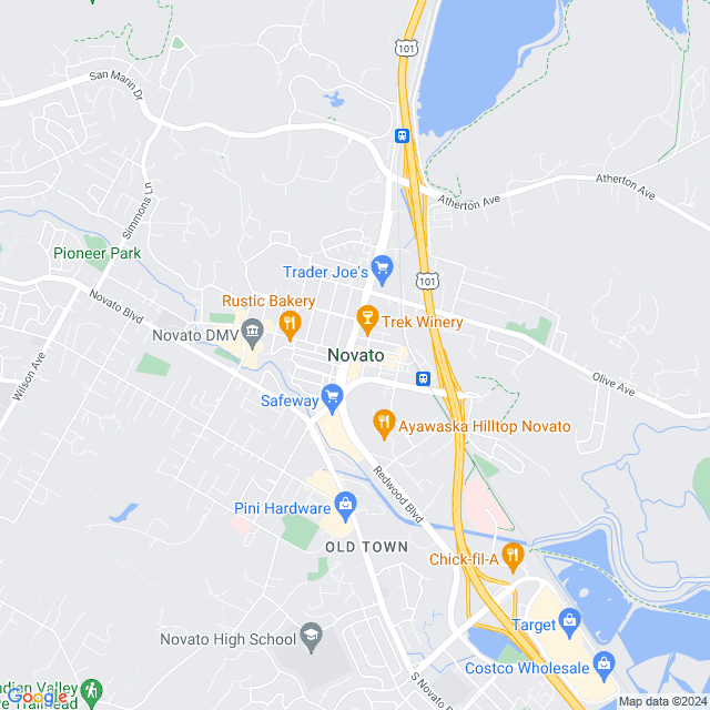 Map of Novato, California