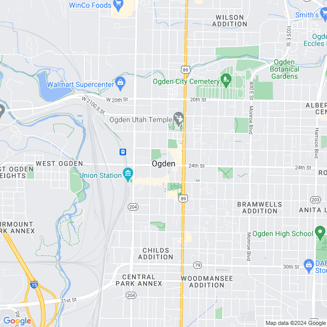 Map of Ogden, Utah