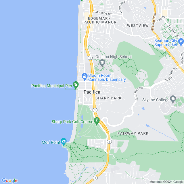 Map of Pacifica, California