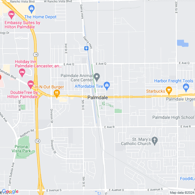 Map of Palmdale, California