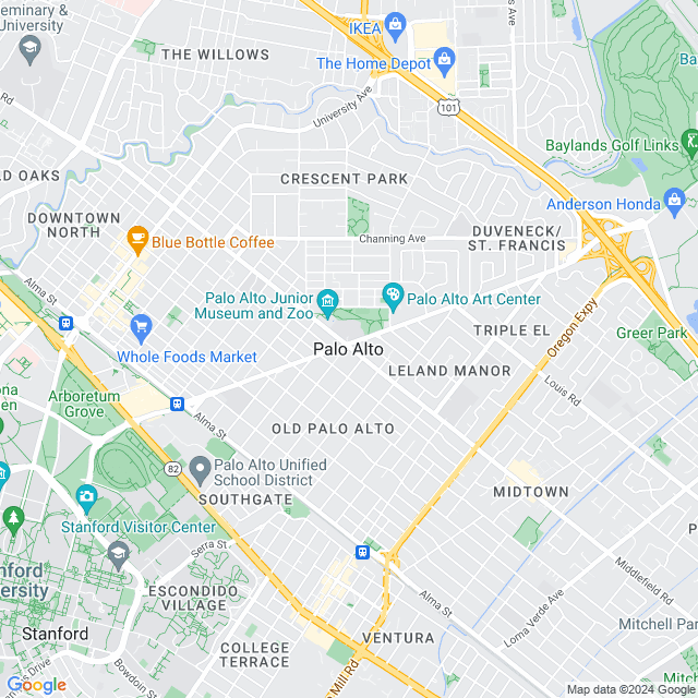Map of Palo Alto, California
