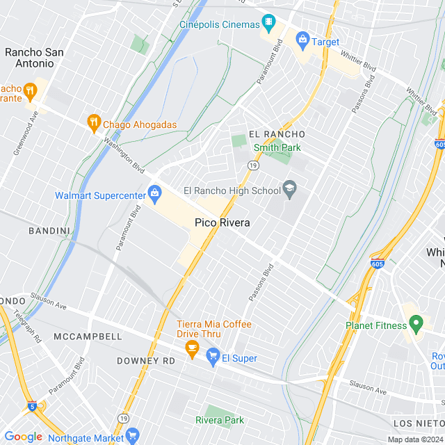 Map of Pico Rivera, California