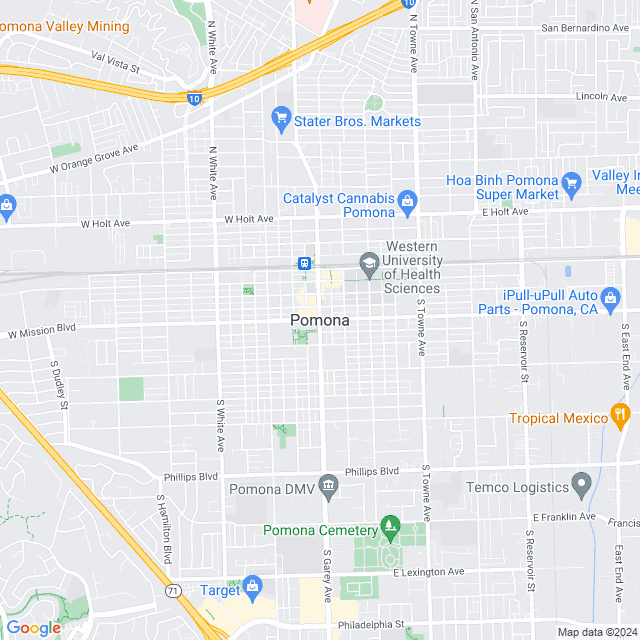 Map of Pomona, California