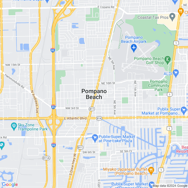 Map of Pompano Beach, Florida