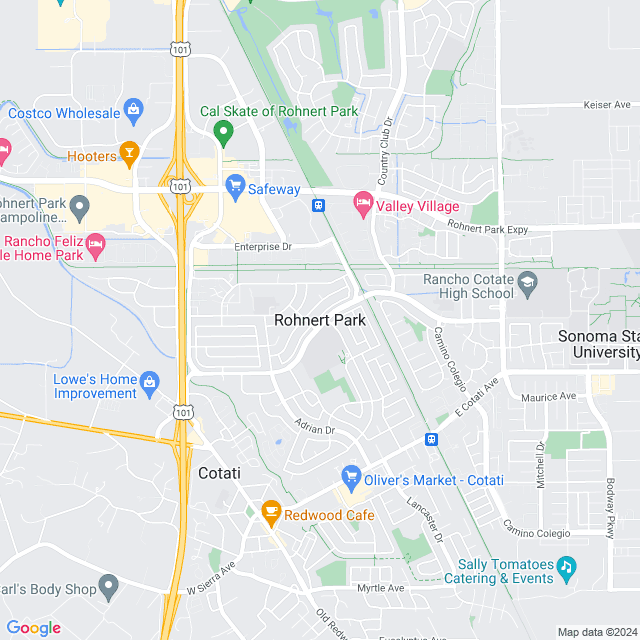 Map of Rohnert Park, California
