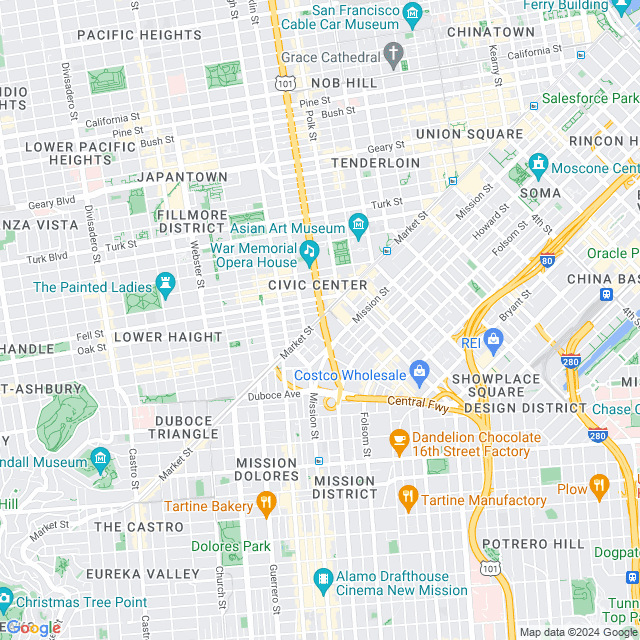 Map of San Francisco, California