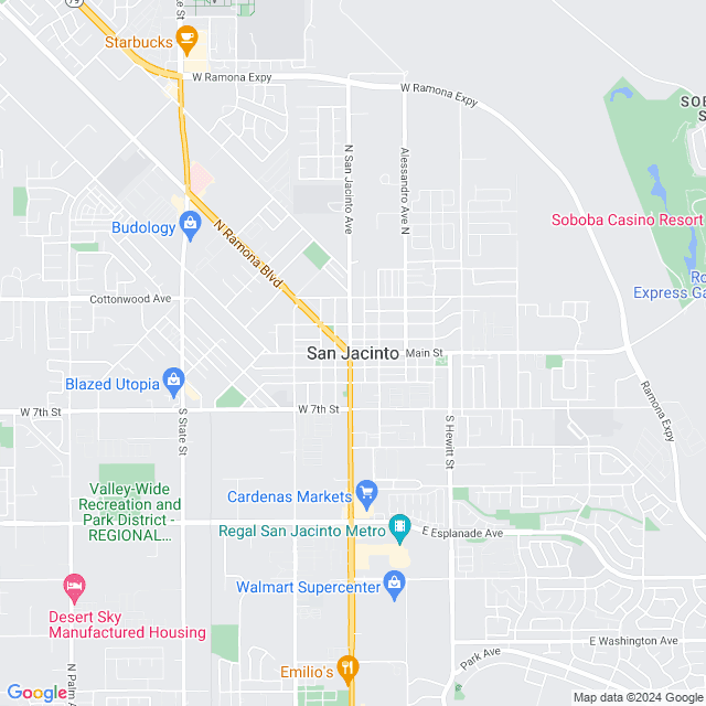 Map of San Jacinto, California