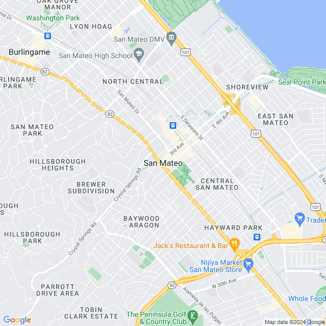 Map of San Mateo, California