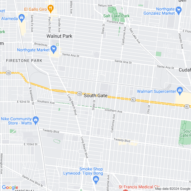 Map of South Gate, California