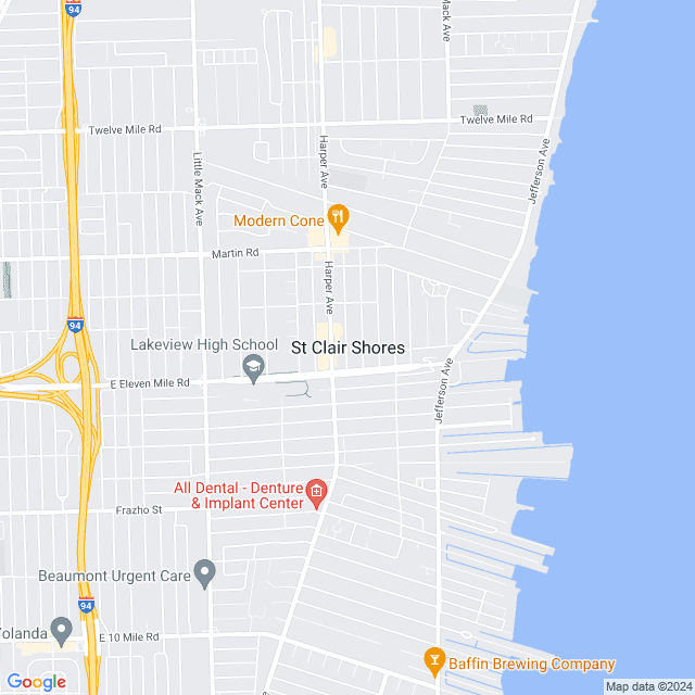 Map of St. Clair Shores, Michigan