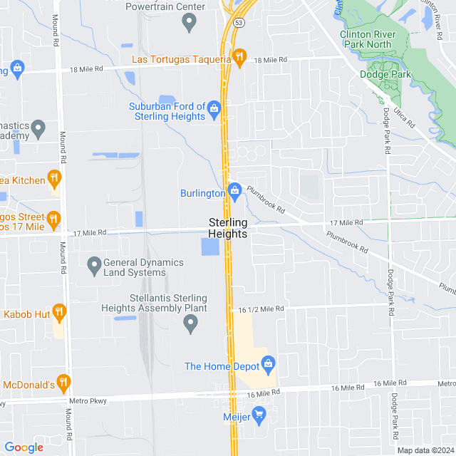 Map of Sterling Heights, Michigan