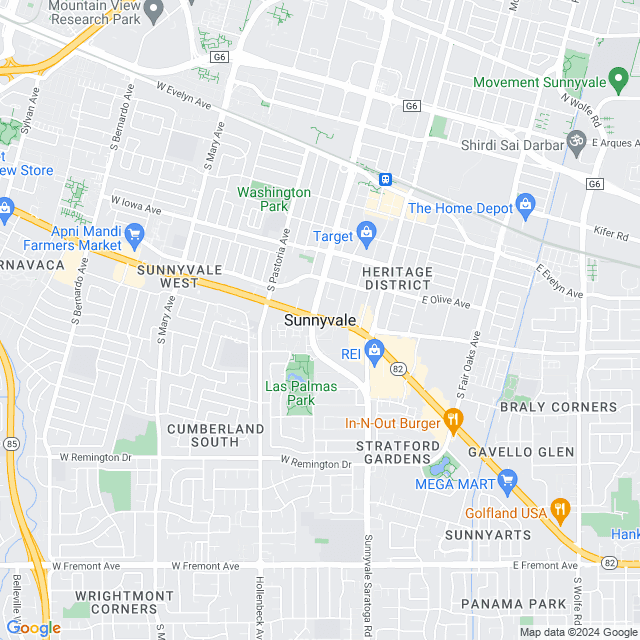 Map of Sunnyvale, California