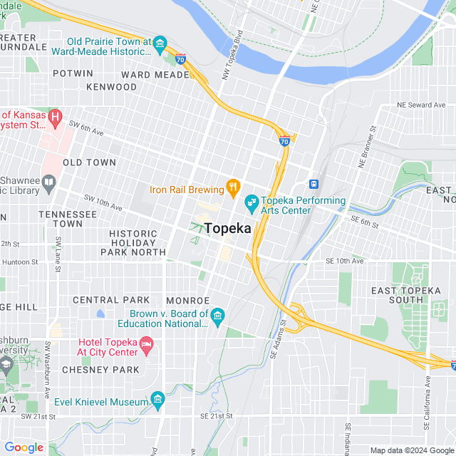 Map of Topeka, Kansas
