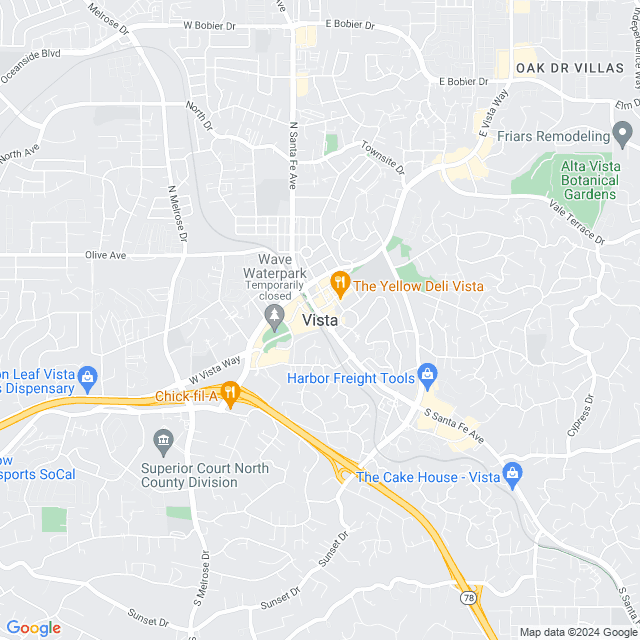 Map of Vista, California